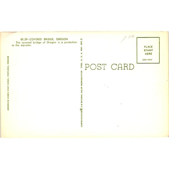 Covered Bridge Oregon Postcards Travel Vintage - Picture 2 of 2